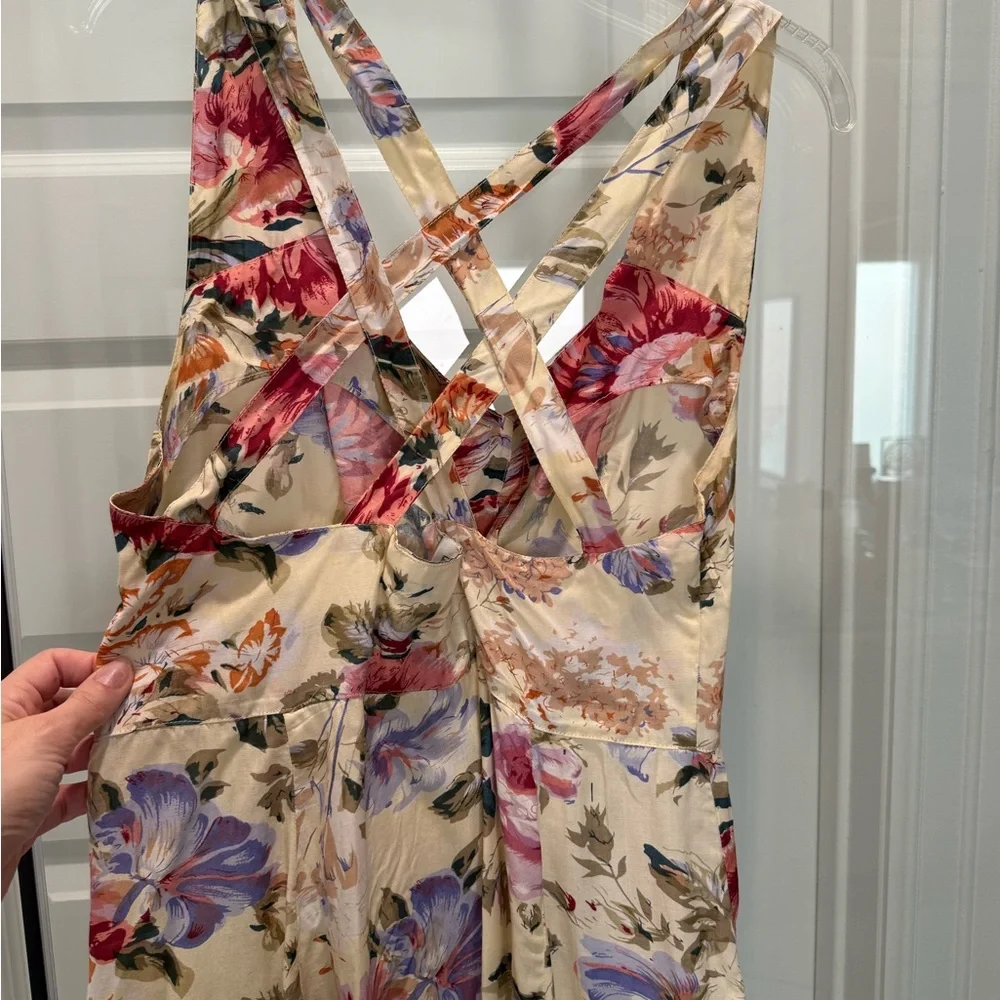 Vintage Paris Sport Club Floral Cross-Back Midi Sun Dress - Picture 4 of 5
